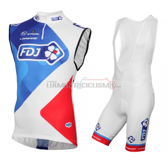 Gilet antivento FDJ 2016 rosso e bianco